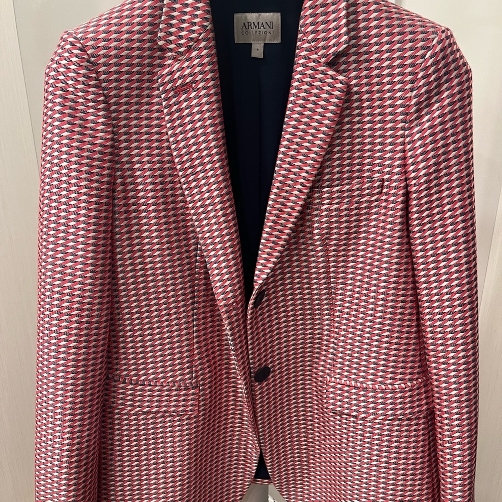 Giorgio Armani Women’s Red White and Blue Check Blazer